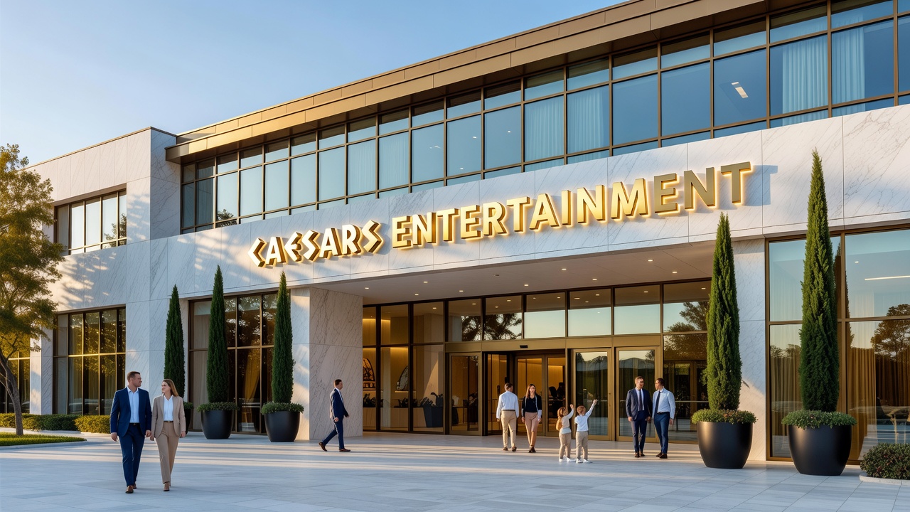 Financial charts and documents related to the Caesars Fertitta merger approval and debt structure